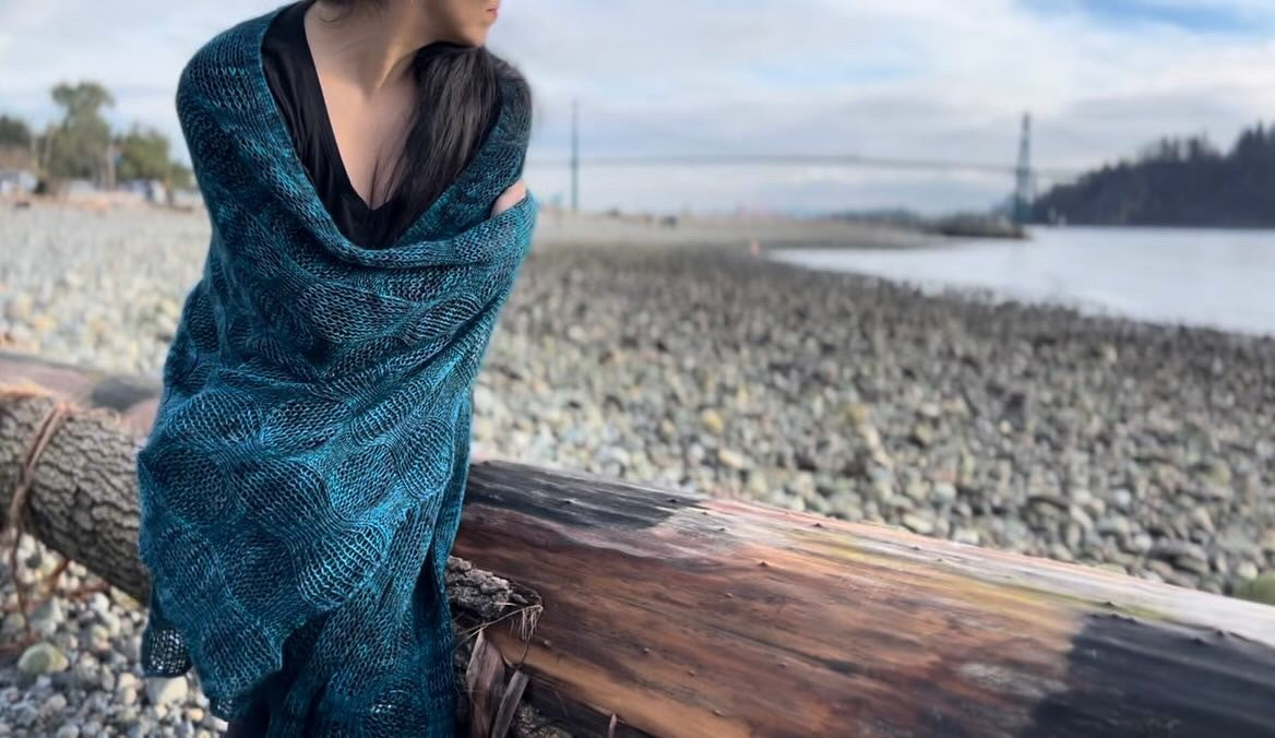 Dark Days Shawl Kit - Pattern and Yarn - Okanagan Dye Works