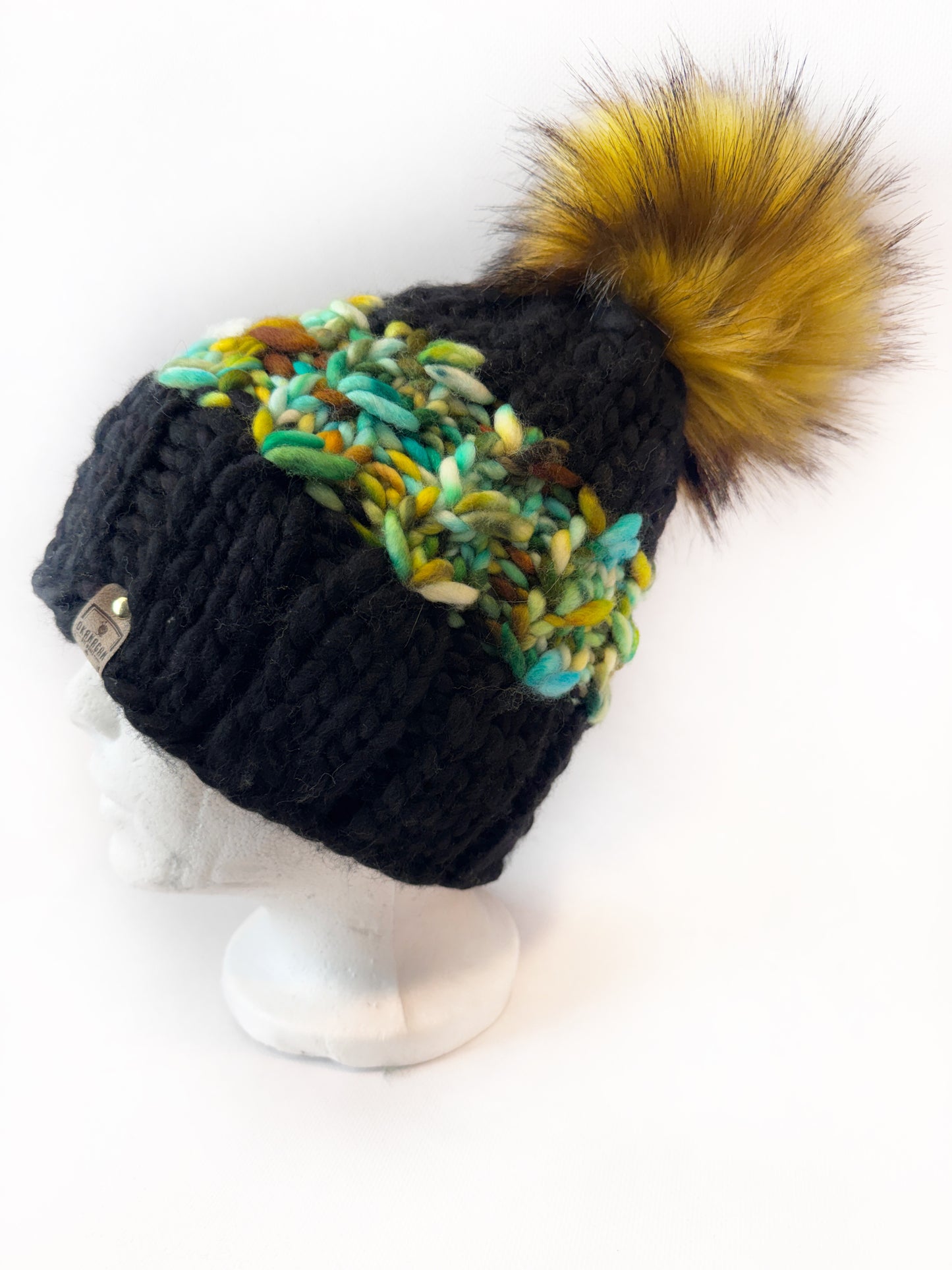 OOAK - 100% Merino Wool hand knitted toque/beanie. Canadian Made hand dyed yarn - Okanagan Dye Works