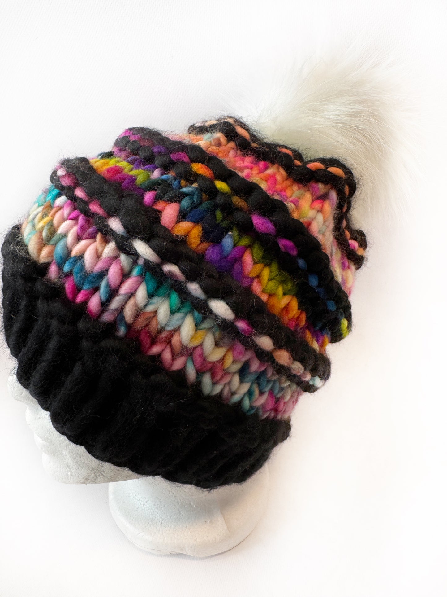 OOAK - 100% Merino Wool hand knitted toque/beanie. Canadian Made hand dyed yarn - Okanagan Dye Works