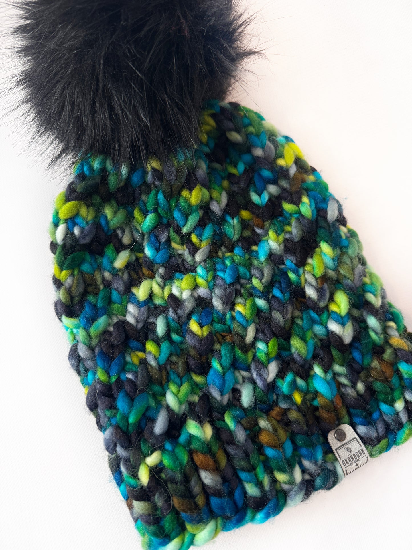 OOAK 100% Merino Wool hand knitted toque. Canadian Made beanie in hand dyed yarn - Okanagan Dye Works