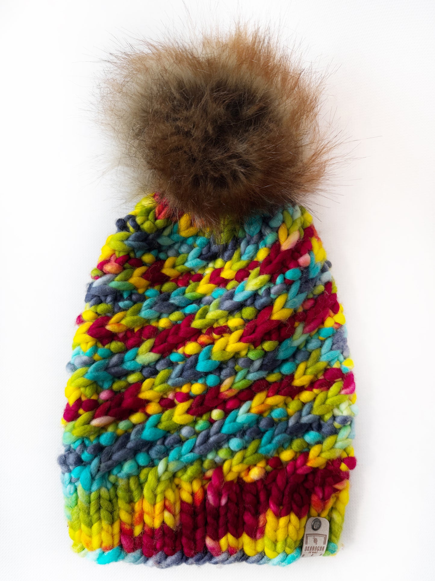 OOAK 100% Merino Wool hand knitted toque. Canadian Made beanie in hand dyed yarn - Okanagan Dye Works