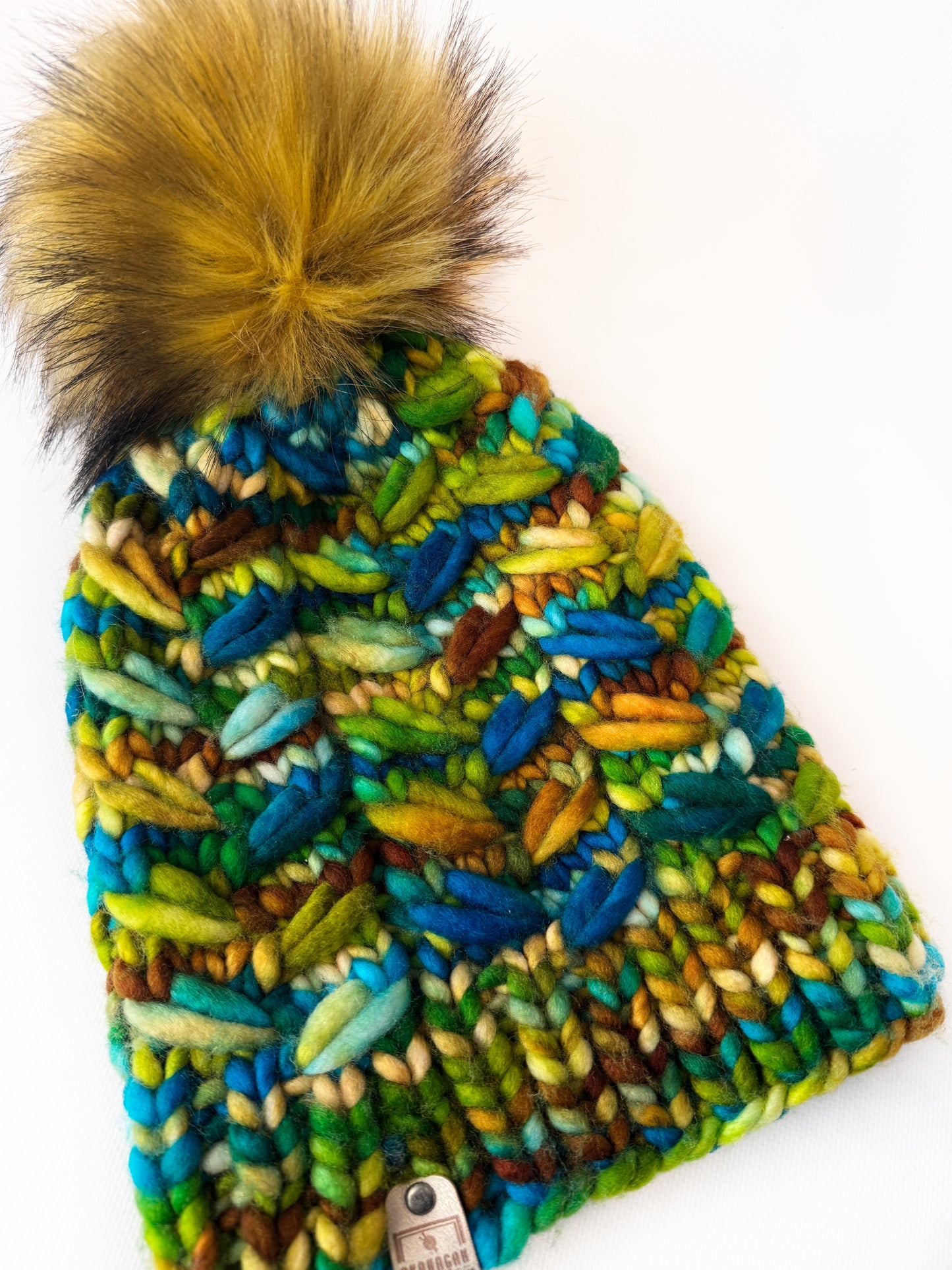 OOAK 100% Merino Wool hand knitted toque. Canadian Made beanie in hand dyed yarn - Okanagan Dye Works