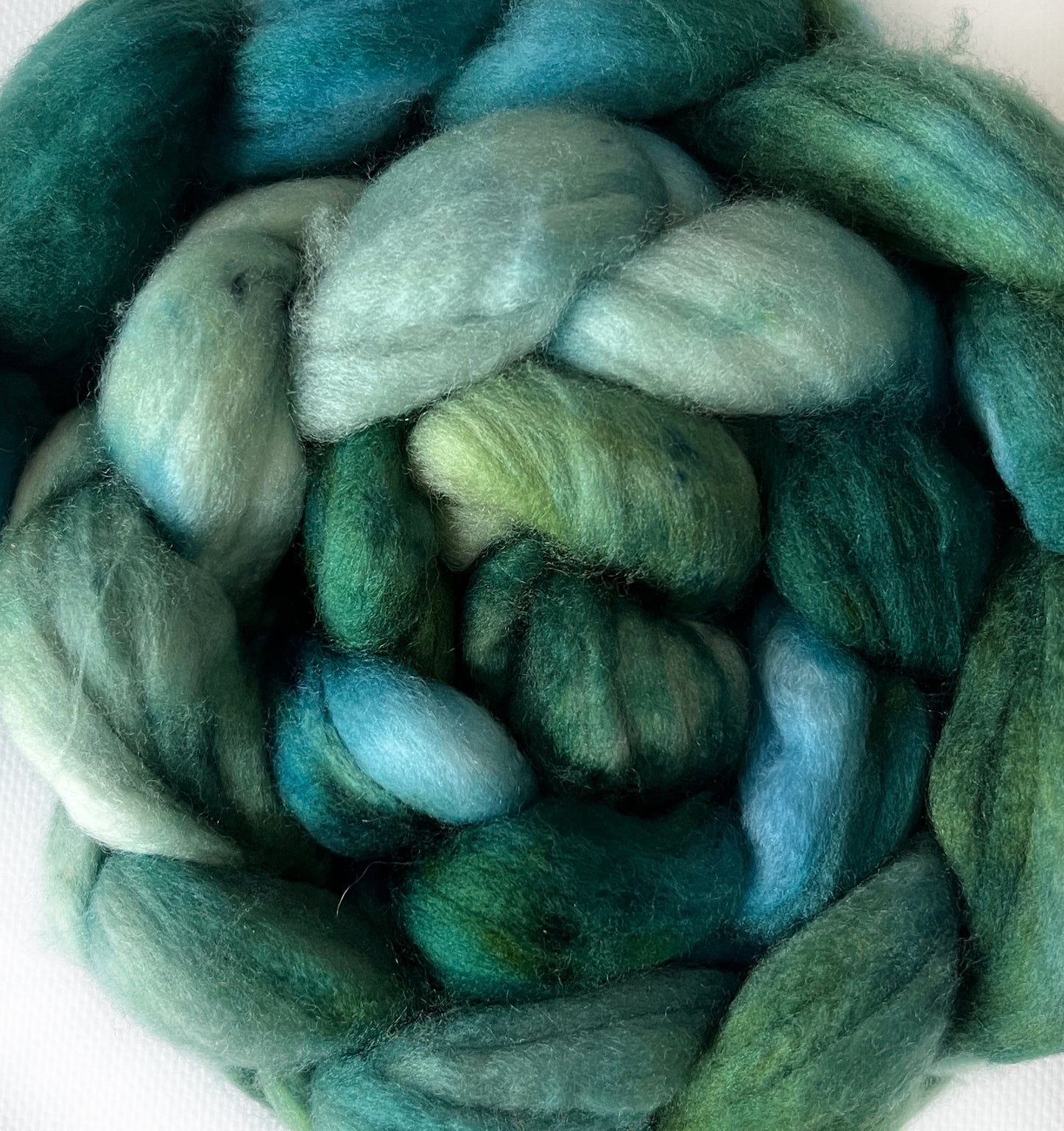 Hillside Brush - Hand Dyed - 22 micron Superwash 100% Merino Top - Okanagan Dye Works