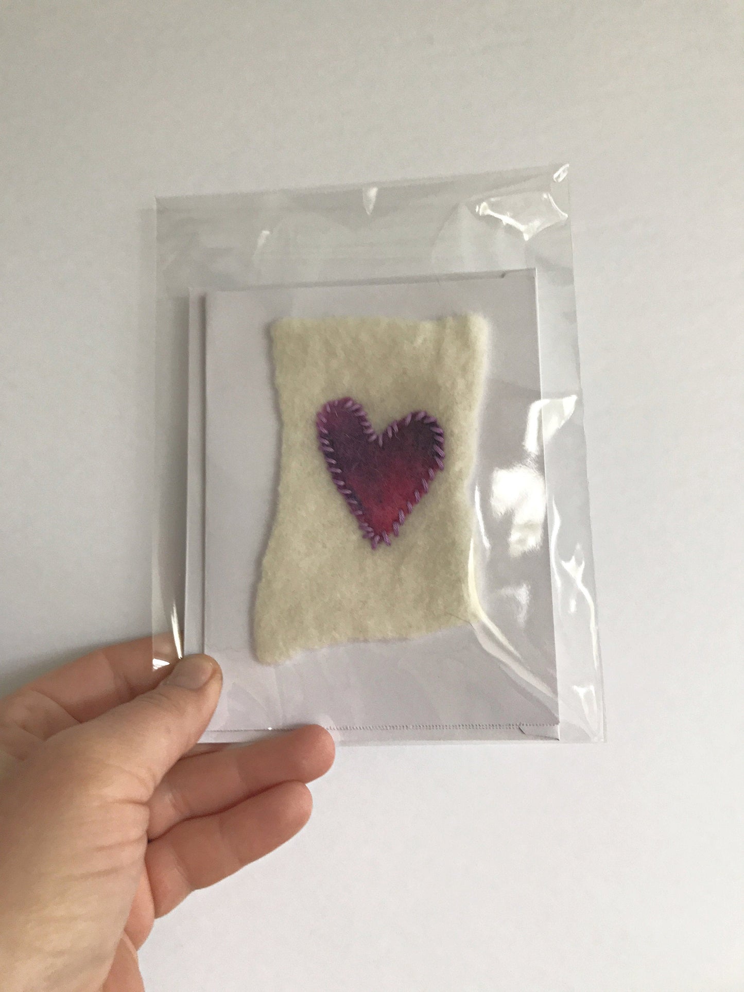 Wet Felted and stitched heart cards - Okanagan Dye Works