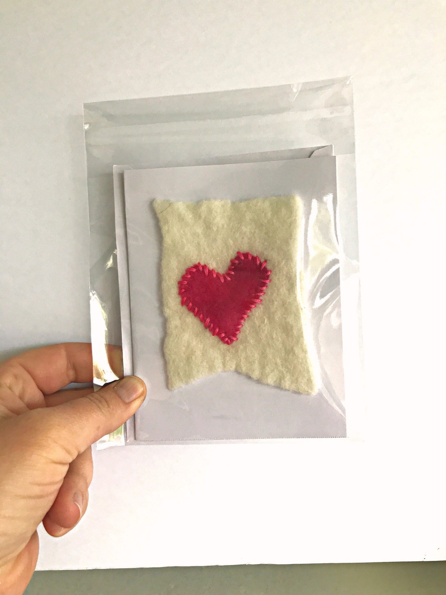 Wet Felted and stitched heart cards - Okanagan Dye Works