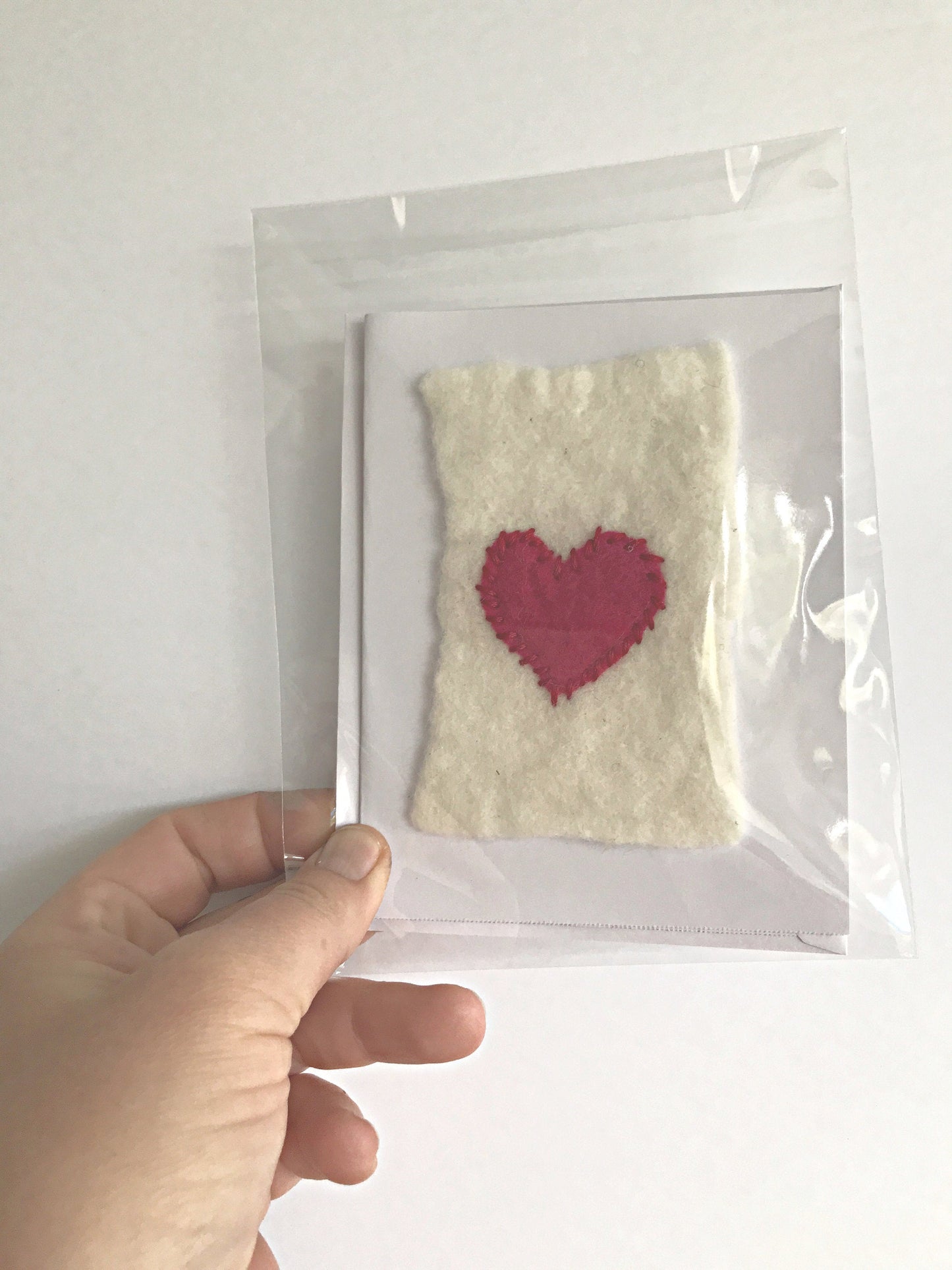 Wet Felted and stitched heart cards - Okanagan Dye Works