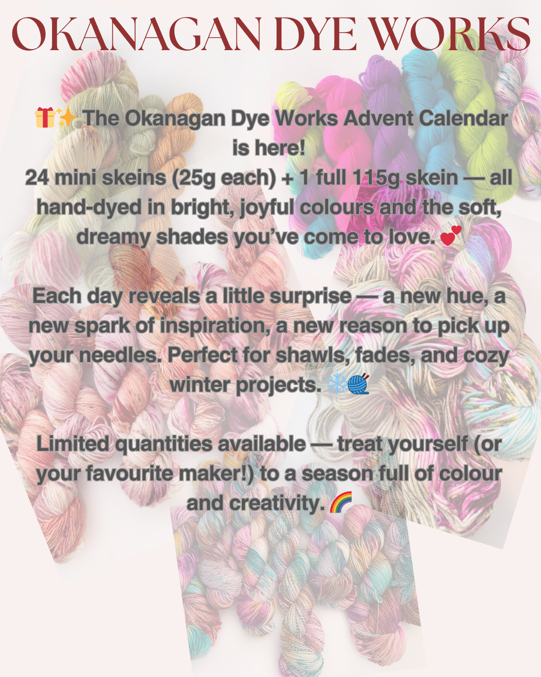 25 Day Advent Calendar - ORDER BY NOV 1, 2025 - SHIPPING OUT NOV 8-12, 2025