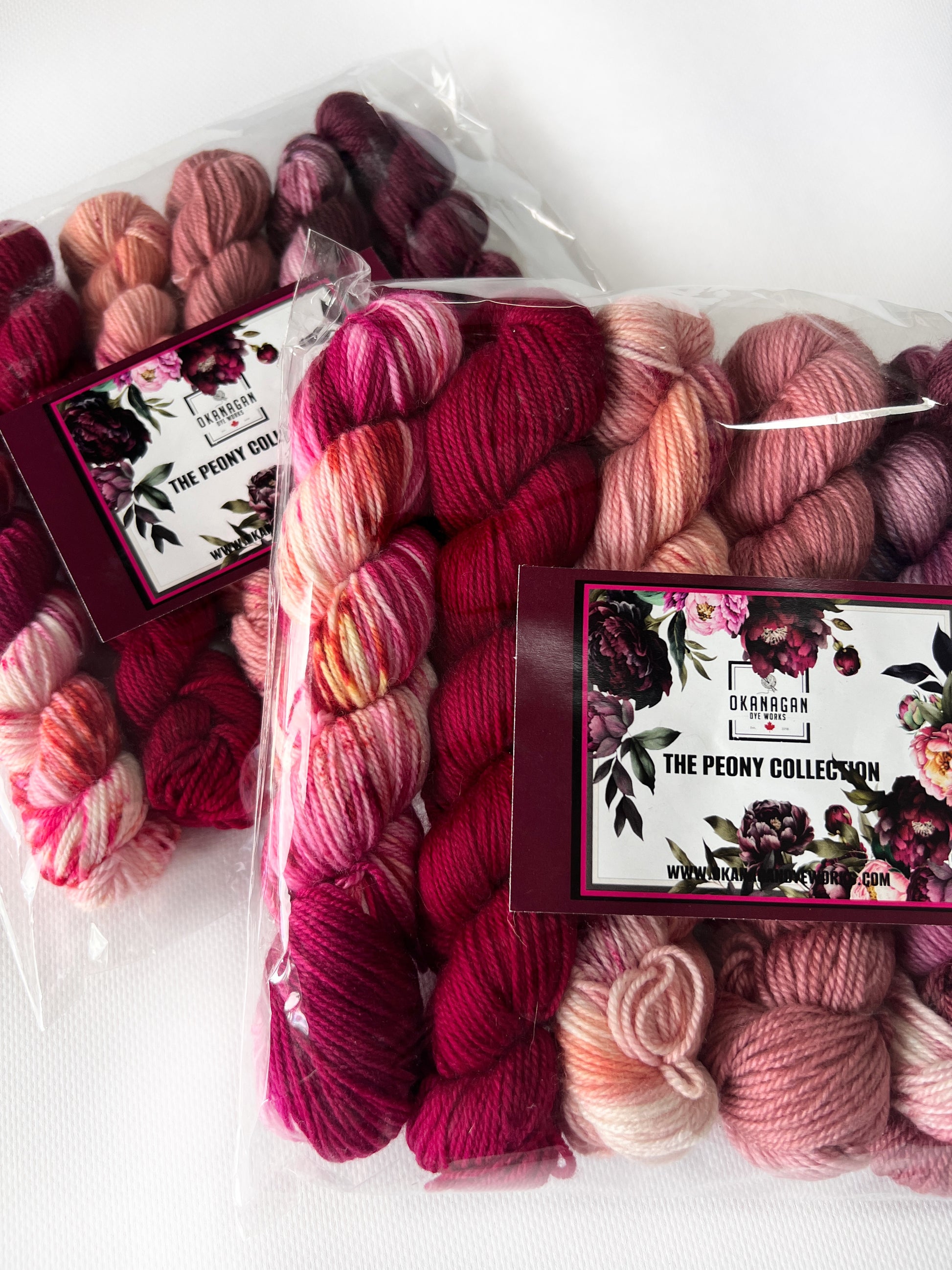Peony Collection - Ruffled Sunset - Mini 6 Pack - 50 gram skeins - Okanagan Dye Works