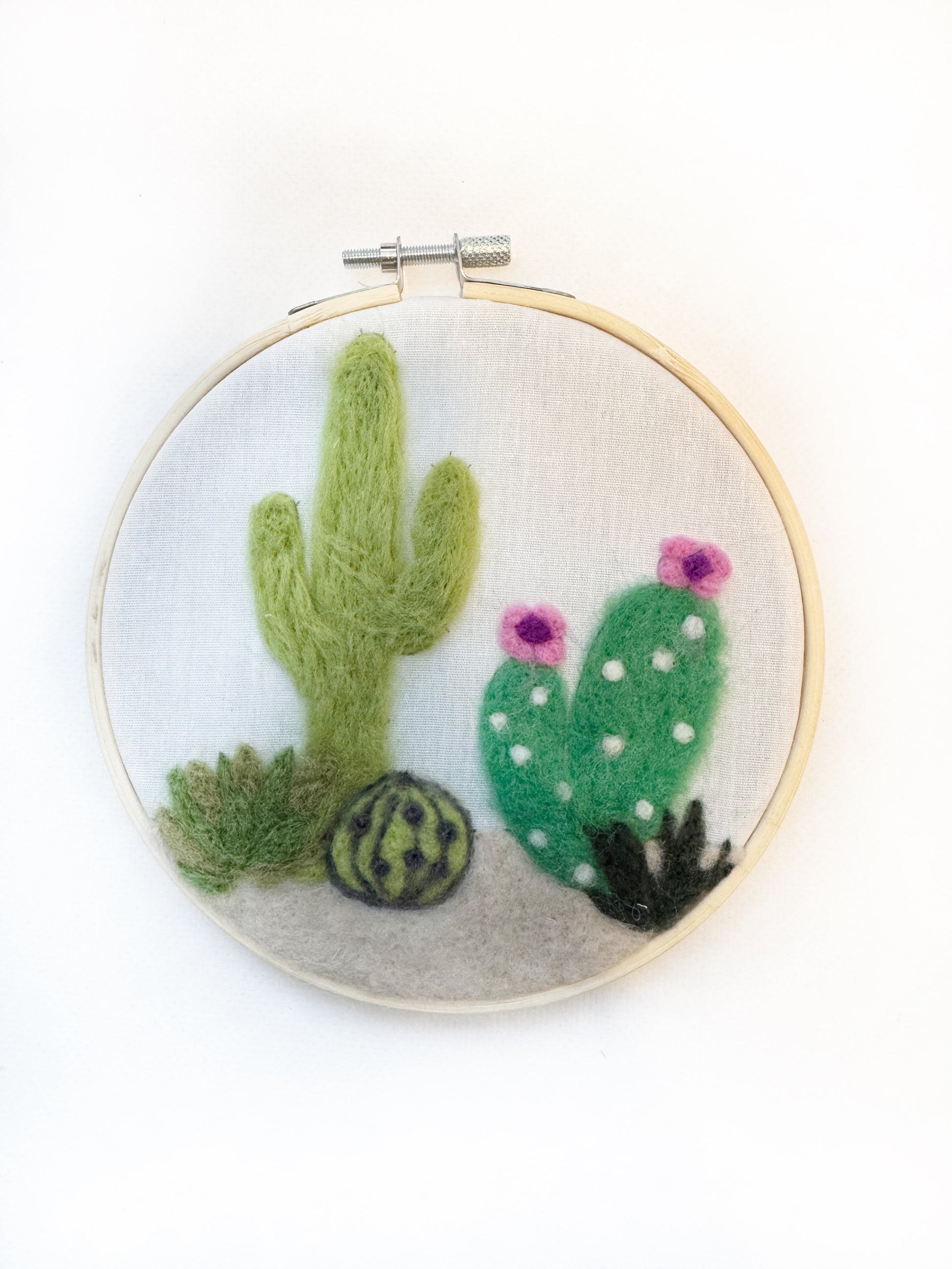 Needle Felted Cactus Wall Hanging - Okanagan Dye Works