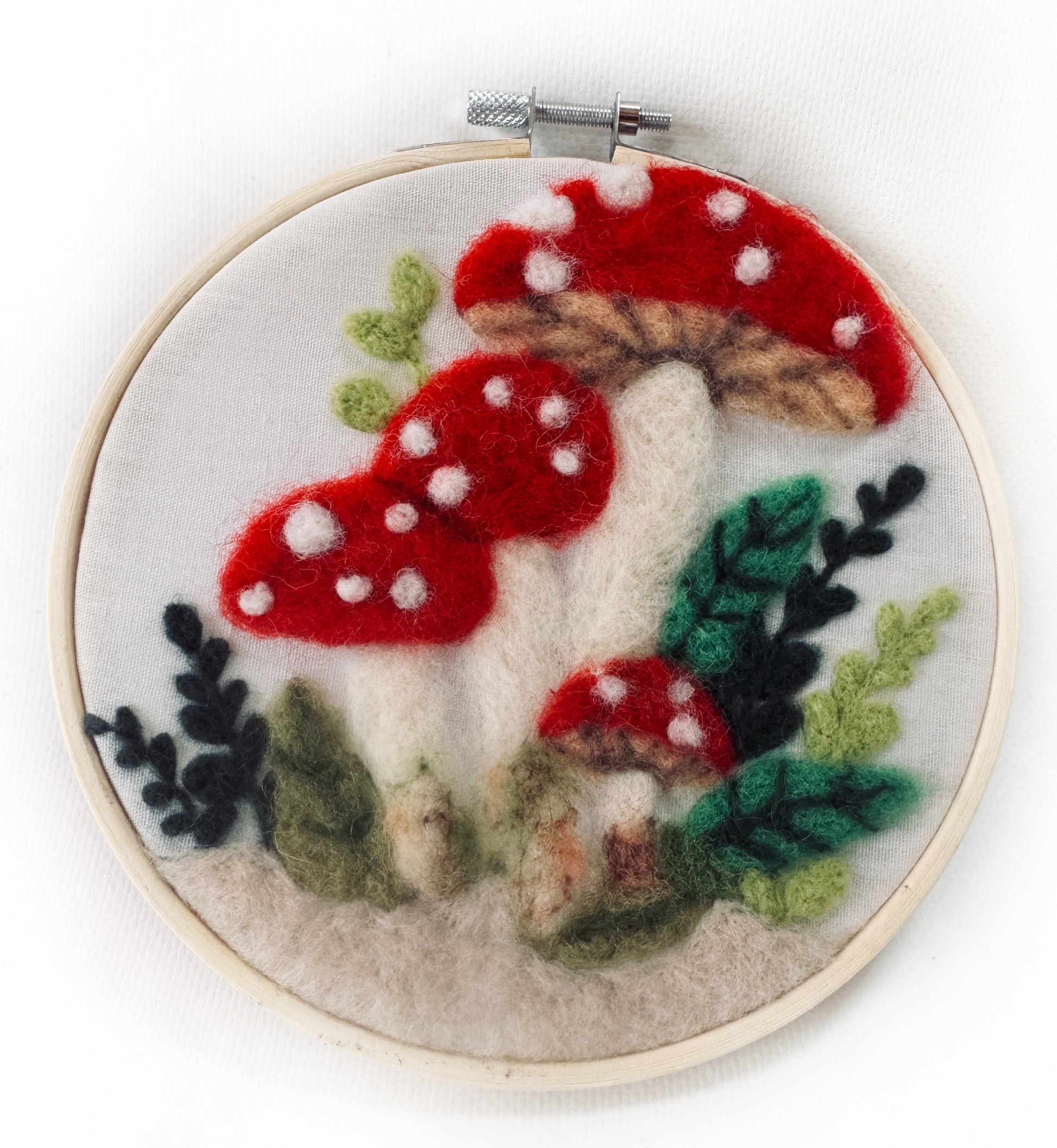 Needle Felted Mushroom Wall Hanging - Okanagan Dye Works