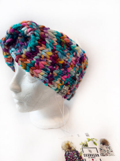 OOAK 100% Merino Wool hand knitted ear warmer/head band. Canadian Made with hand dyed yarn (Copy) (Copy) - Okanagan Dye Works