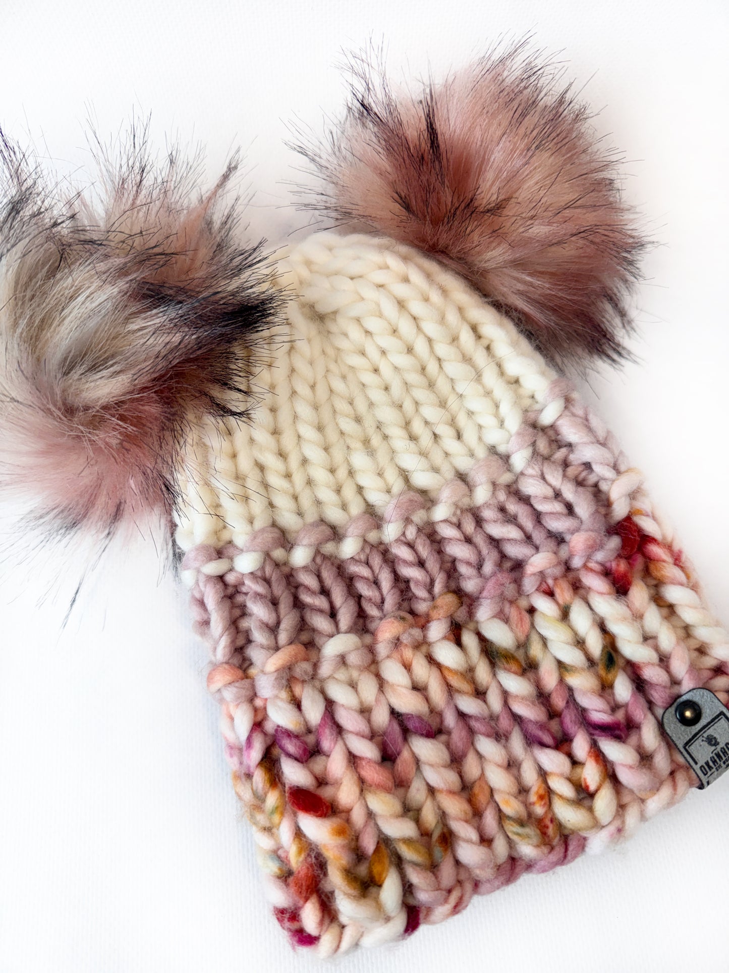 OOAK 100% Merino Wool hand knitted toque. Canadian Made beanie in hand dyed yarn - Okanagan Dye Works