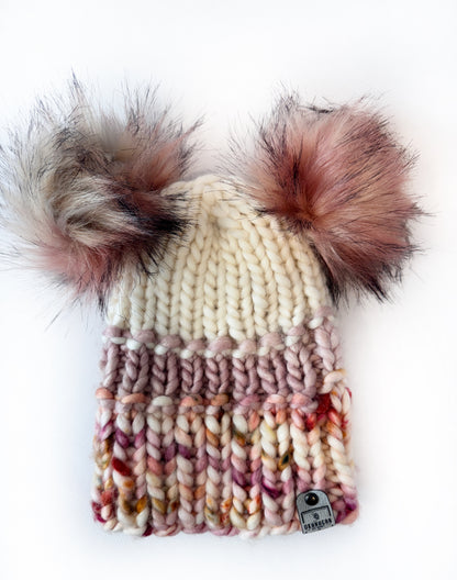 OOAK 100% Merino Wool hand knitted toque. Canadian Made beanie in hand dyed yarn - Okanagan Dye Works