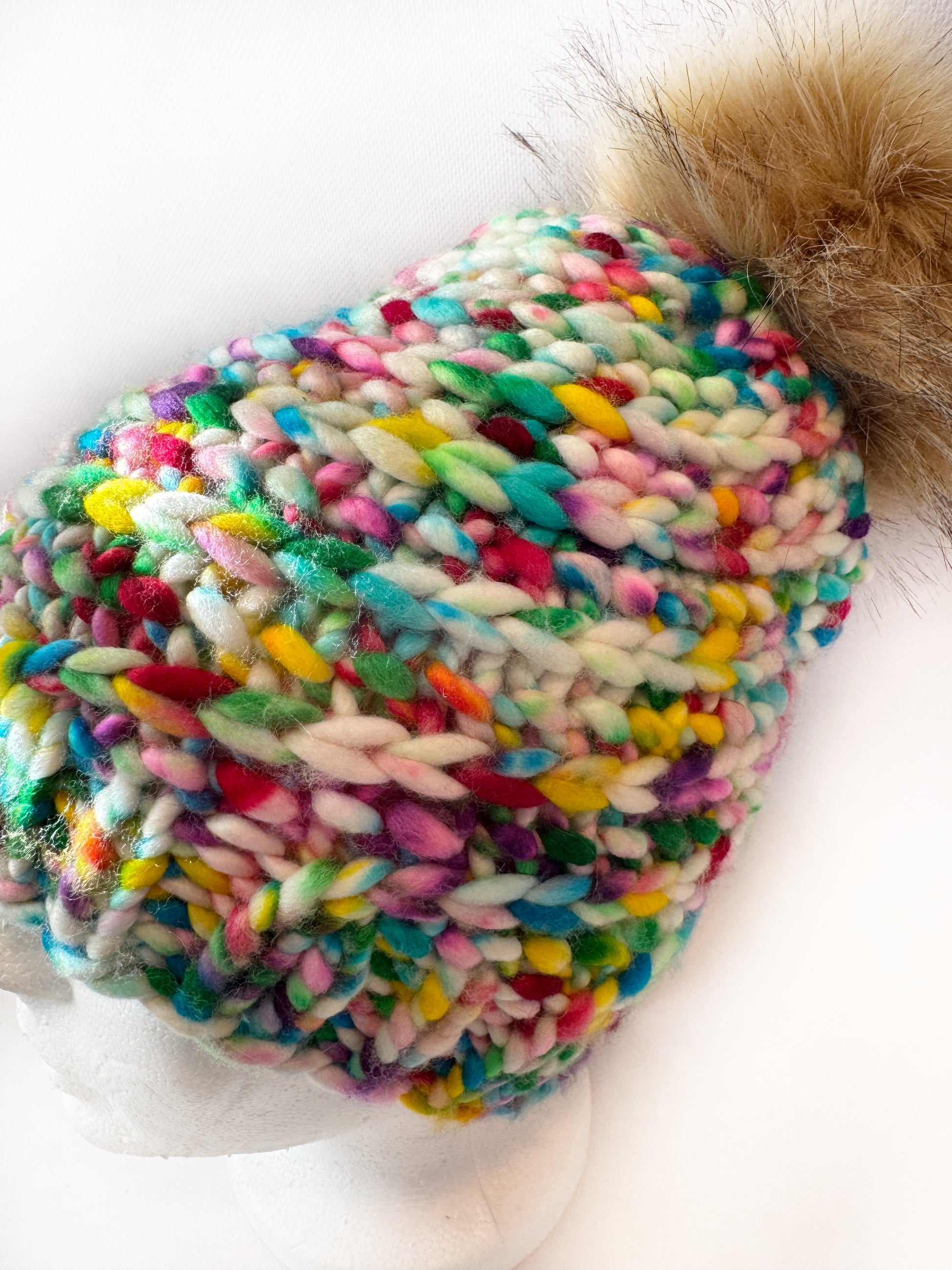 OOAK - 100% Merino Wool hand knitted toque/beanie. Canadian Made hand dyed yarn - Okanagan Dye Works