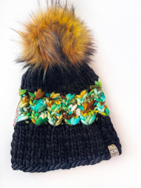 OOAK - 100% Merino Wool hand knitted toque/beanie. Canadian Made hand dyed yarn - Okanagan Dye Works