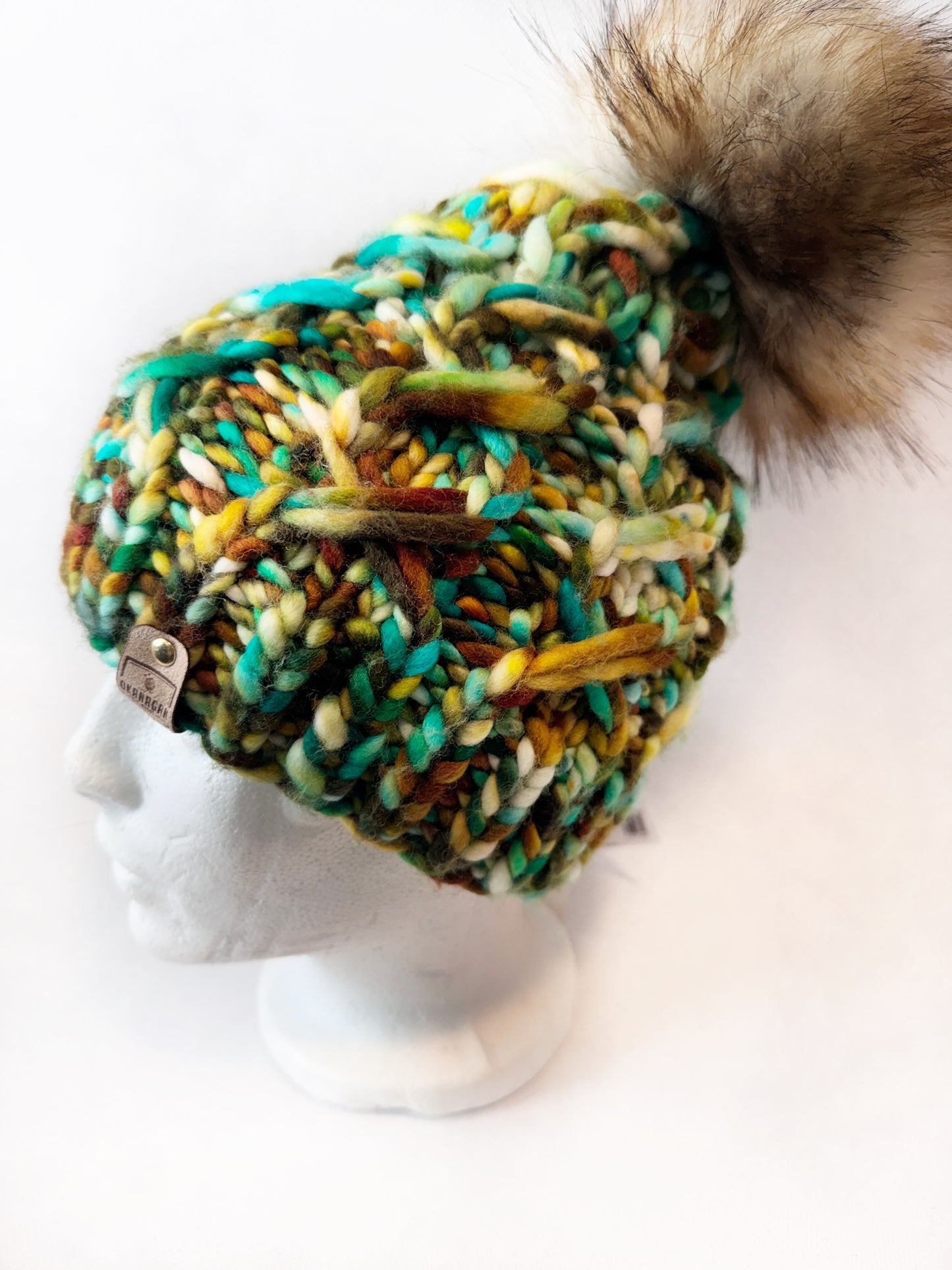 OOAK 100% Merino Wool hand knitted toque. Canadian Made beanie in hand dyed yarn - Okanagan Dye Works