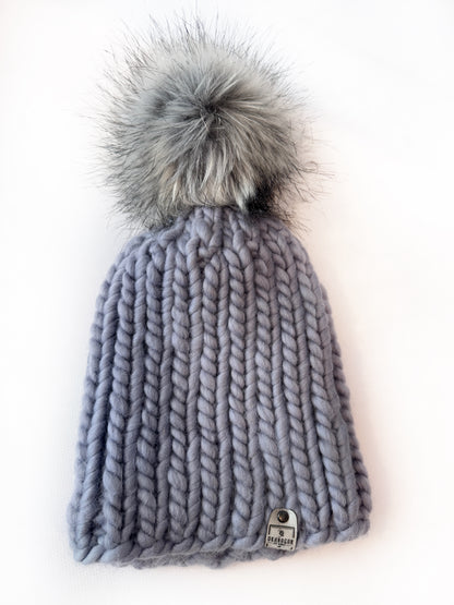 OOAK 100% Merino Wool hand knitted toque. Canadian Made beanie - Okanagan Dye Works
