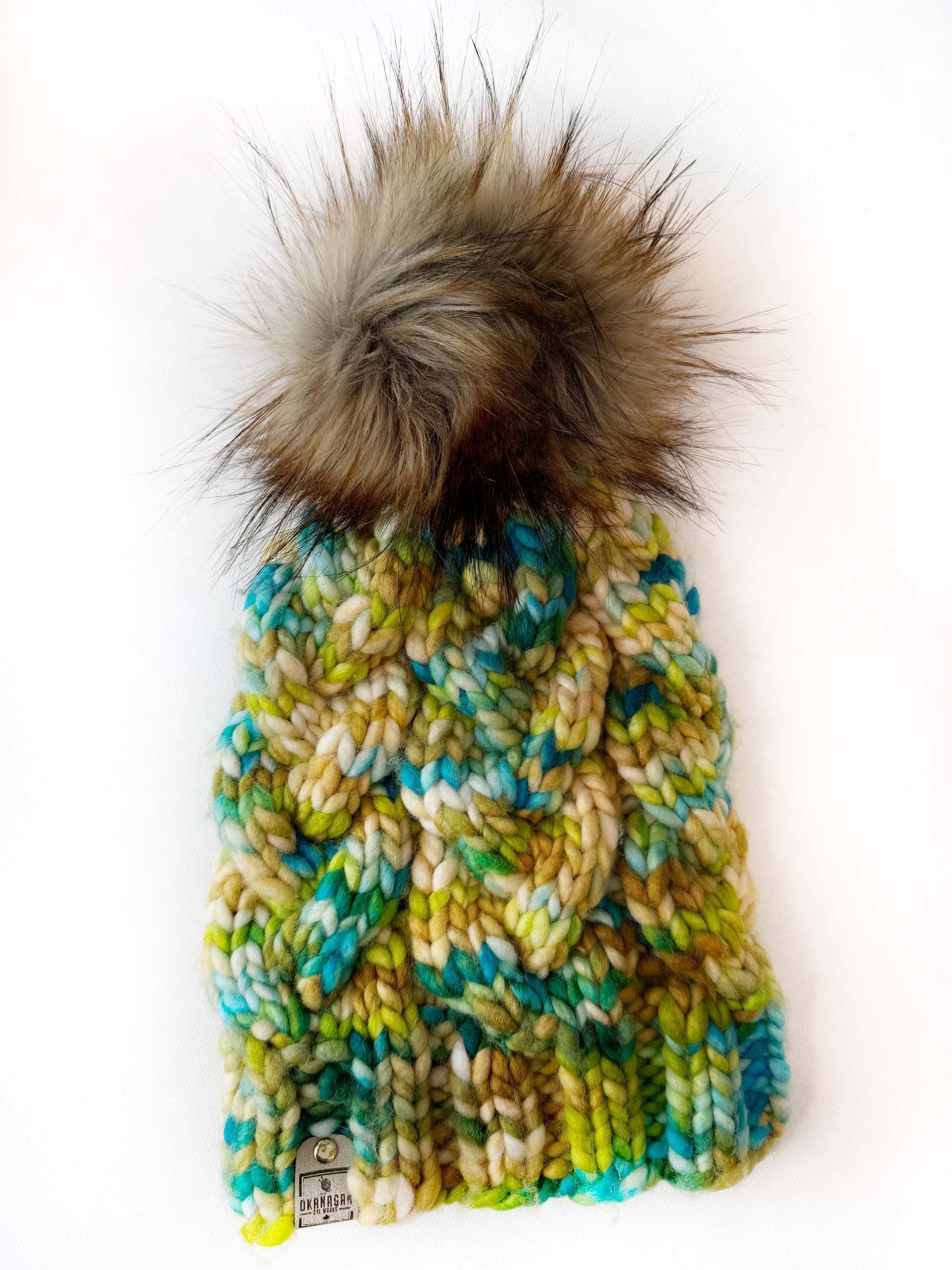OOAK 100% Merino Wool hand knitted toque. Canadian Made beanie in hand dyed yarn - Okanagan Dye Works