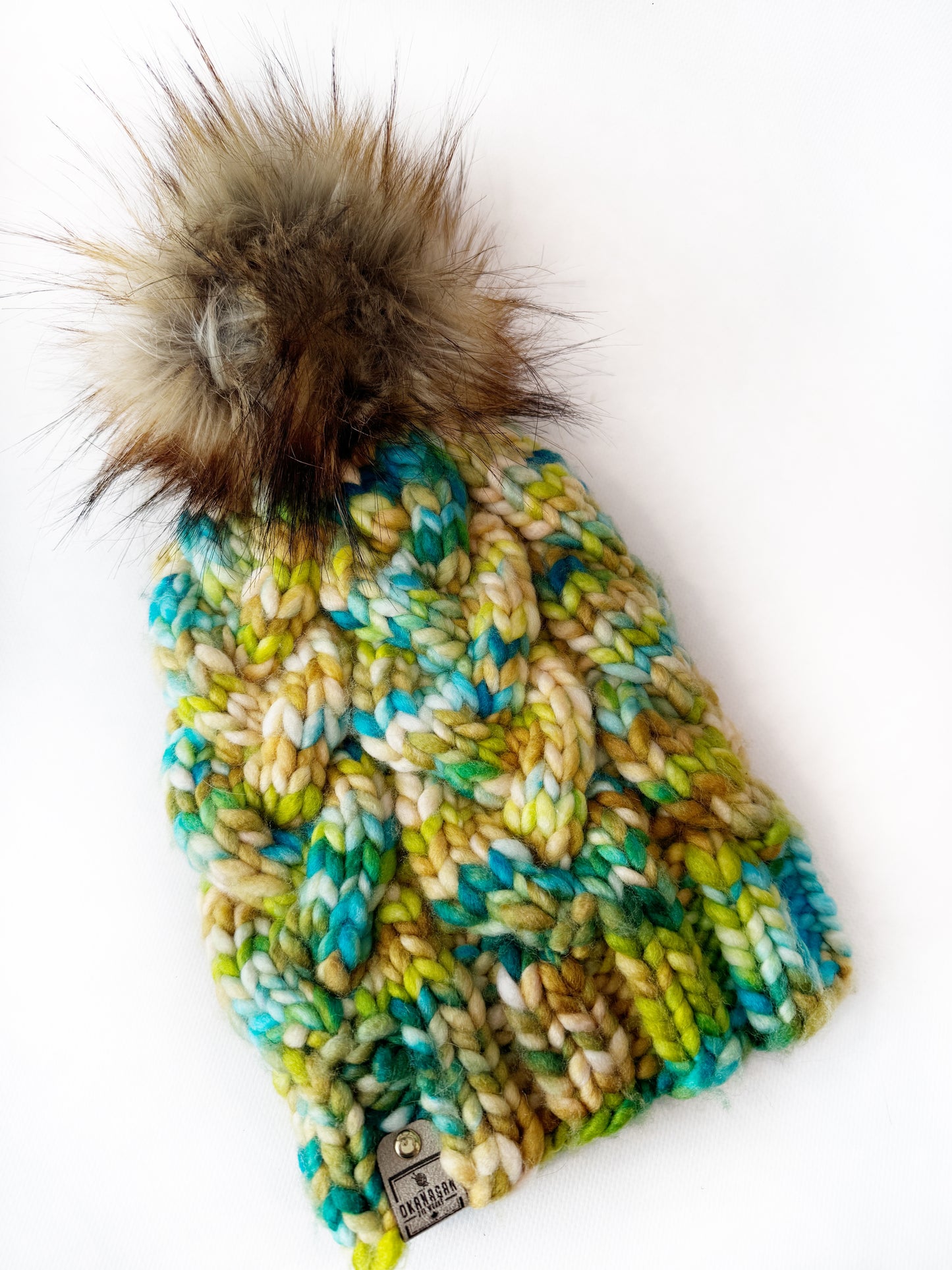 OOAK 100% Merino Wool hand knitted toque. Canadian Made beanie in hand dyed yarn - Okanagan Dye Works