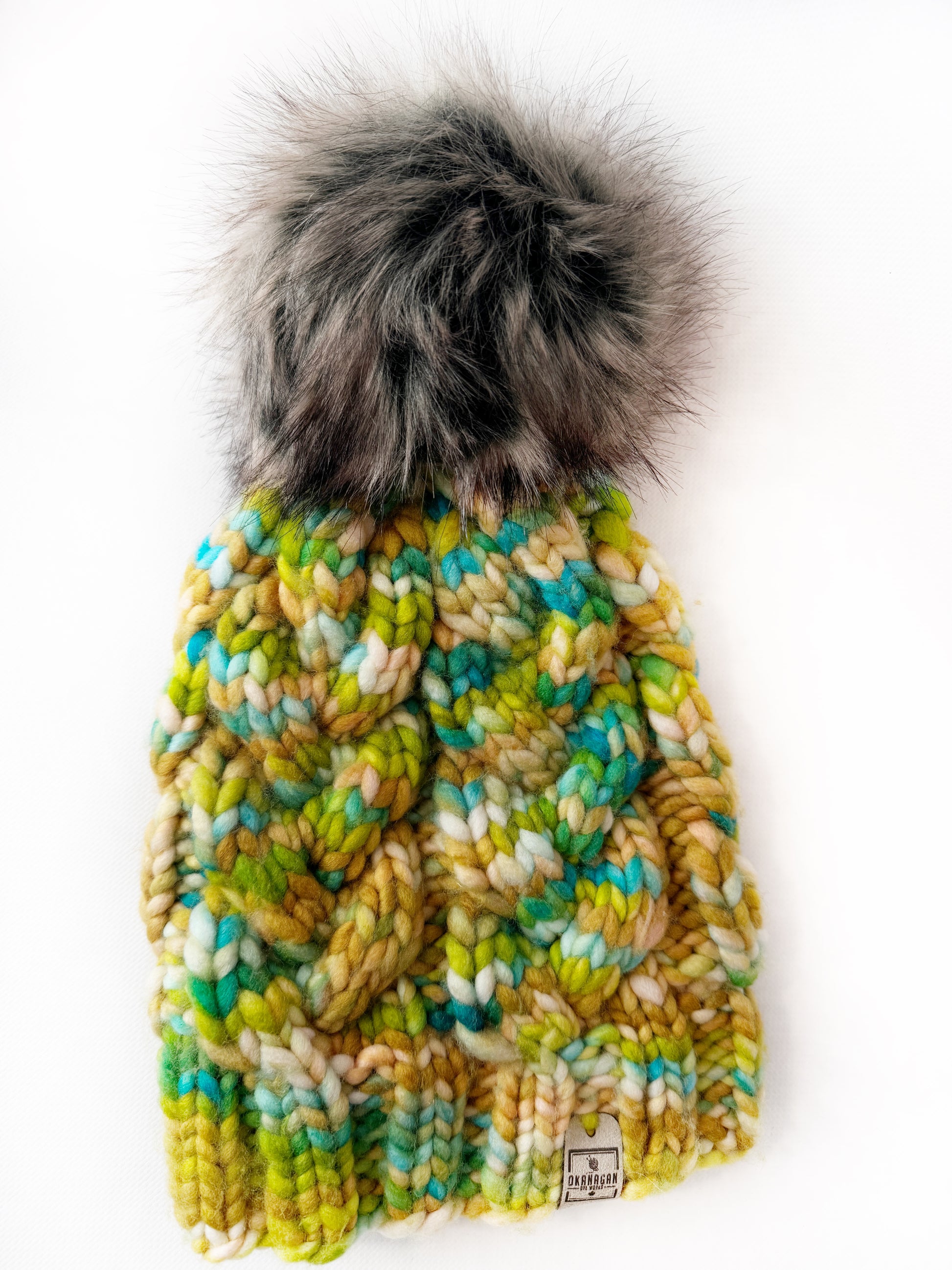 OOAK 100% Merino Wool hand knitted toque. Canadian Made beanie in hand dyed yarn - Okanagan Dye Works