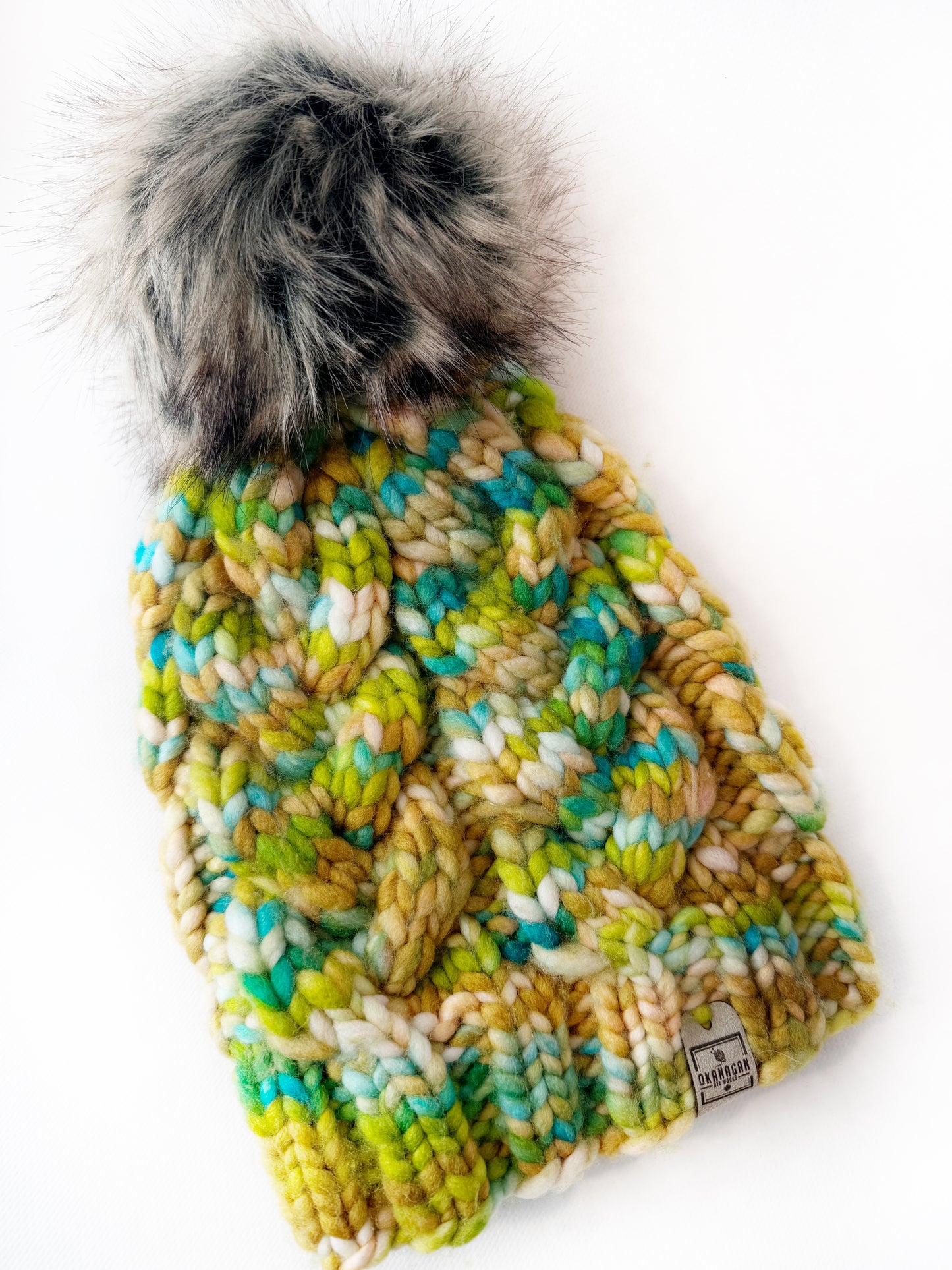 OOAK 100% Merino Wool hand knitted toque. Canadian Made beanie in hand dyed yarn - Okanagan Dye Works