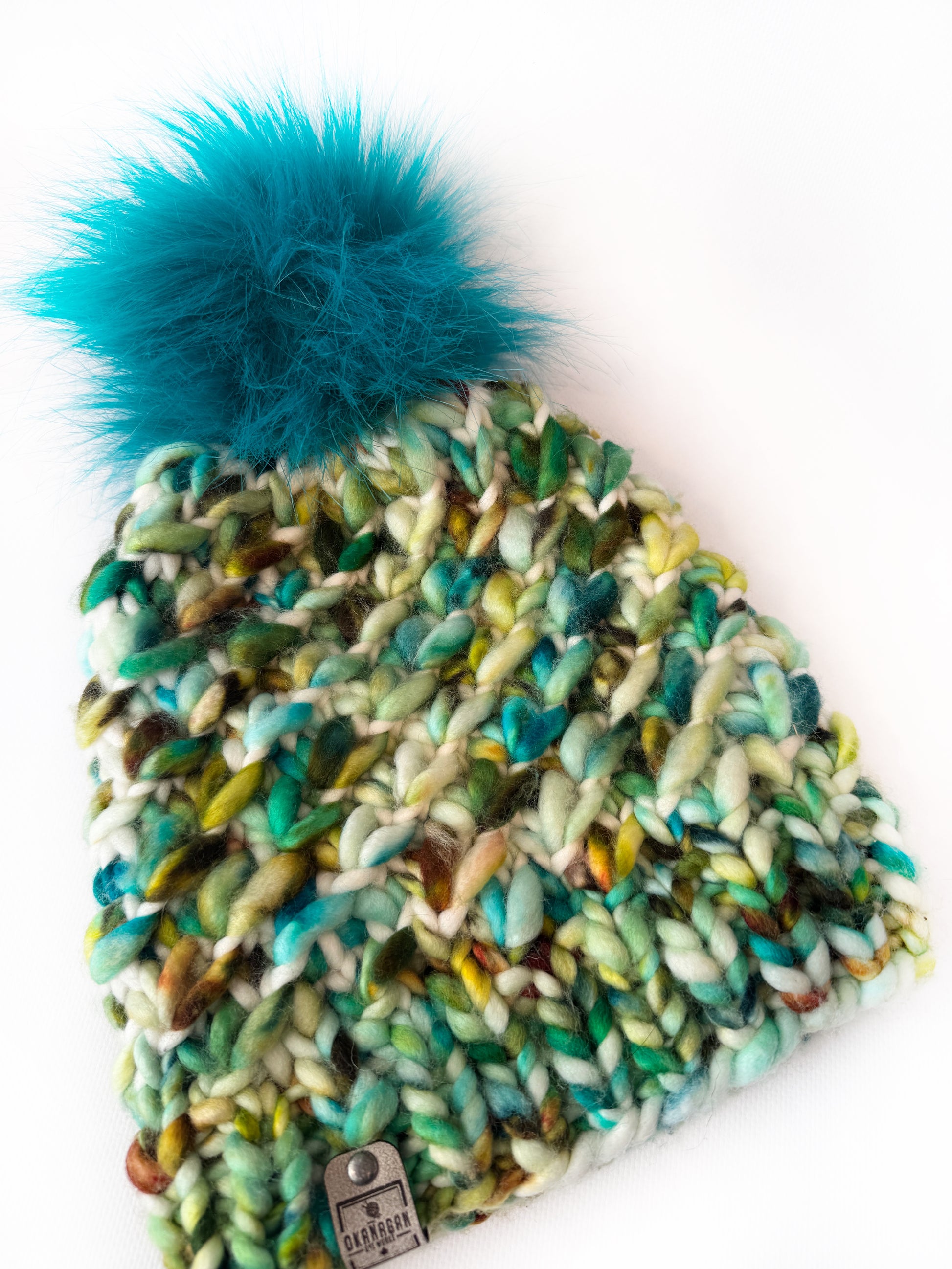 OOAK 100% Merino Wool hand knitted toque. Canadian Made beanie in hand dyed yarn - Okanagan Dye Works