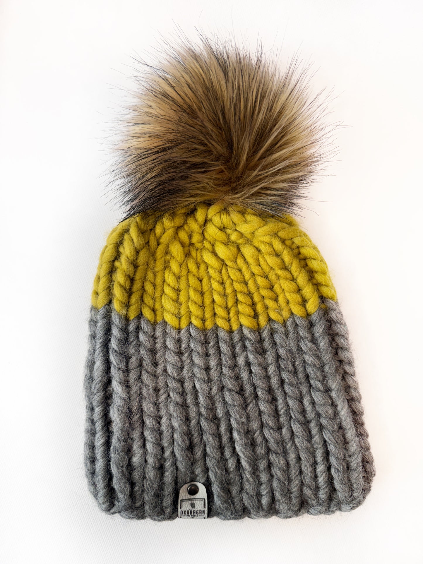 OOAK 100% Peruvian Wool hand knitted toque. Canadian Made beanie in hand dyed yarn - Okanagan Dye Works