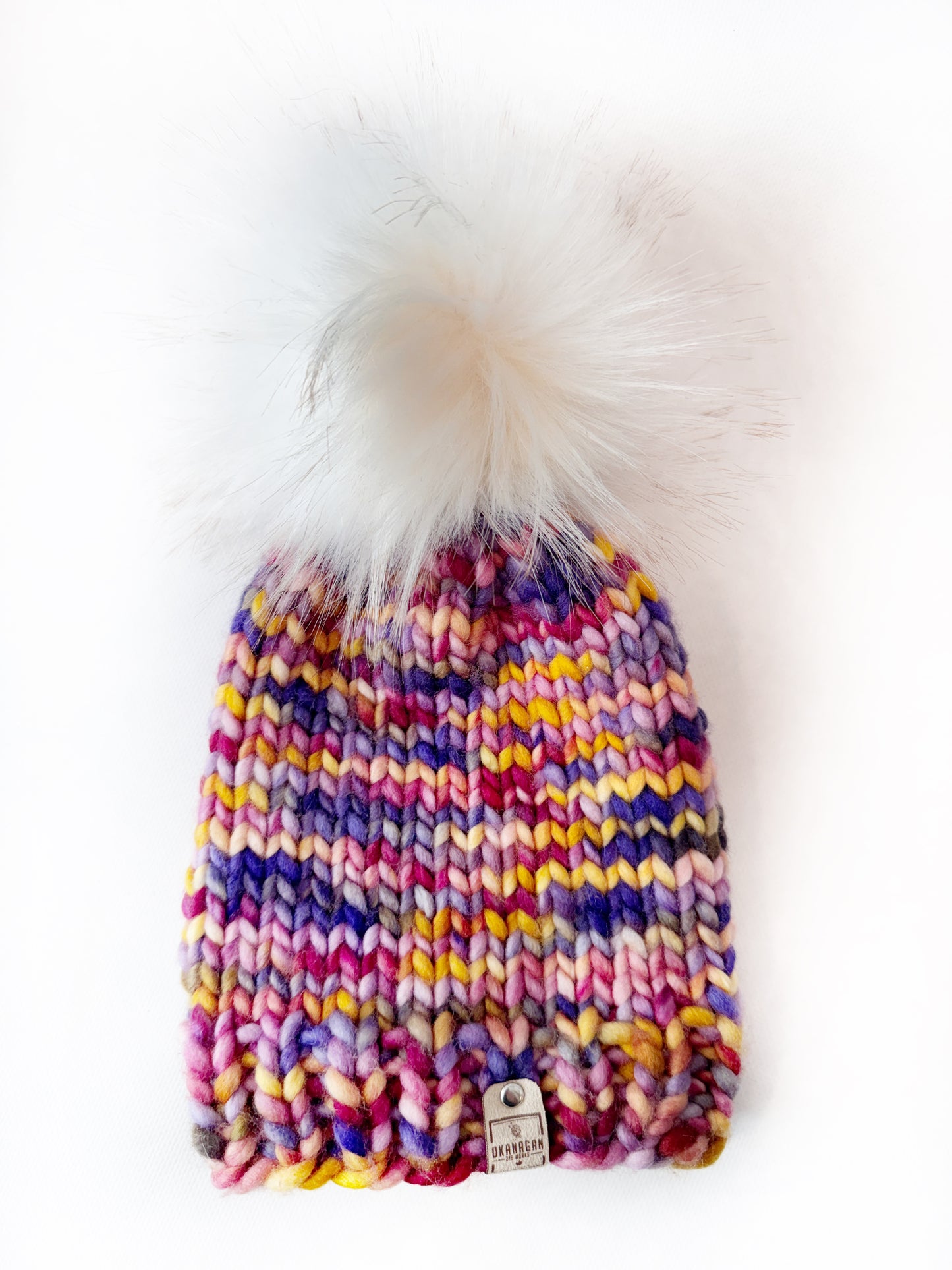 OOAK 100% Merino Wool hand knitted toque. Canadian Made beanie in hand dyed yarn - Okanagan Dye Works