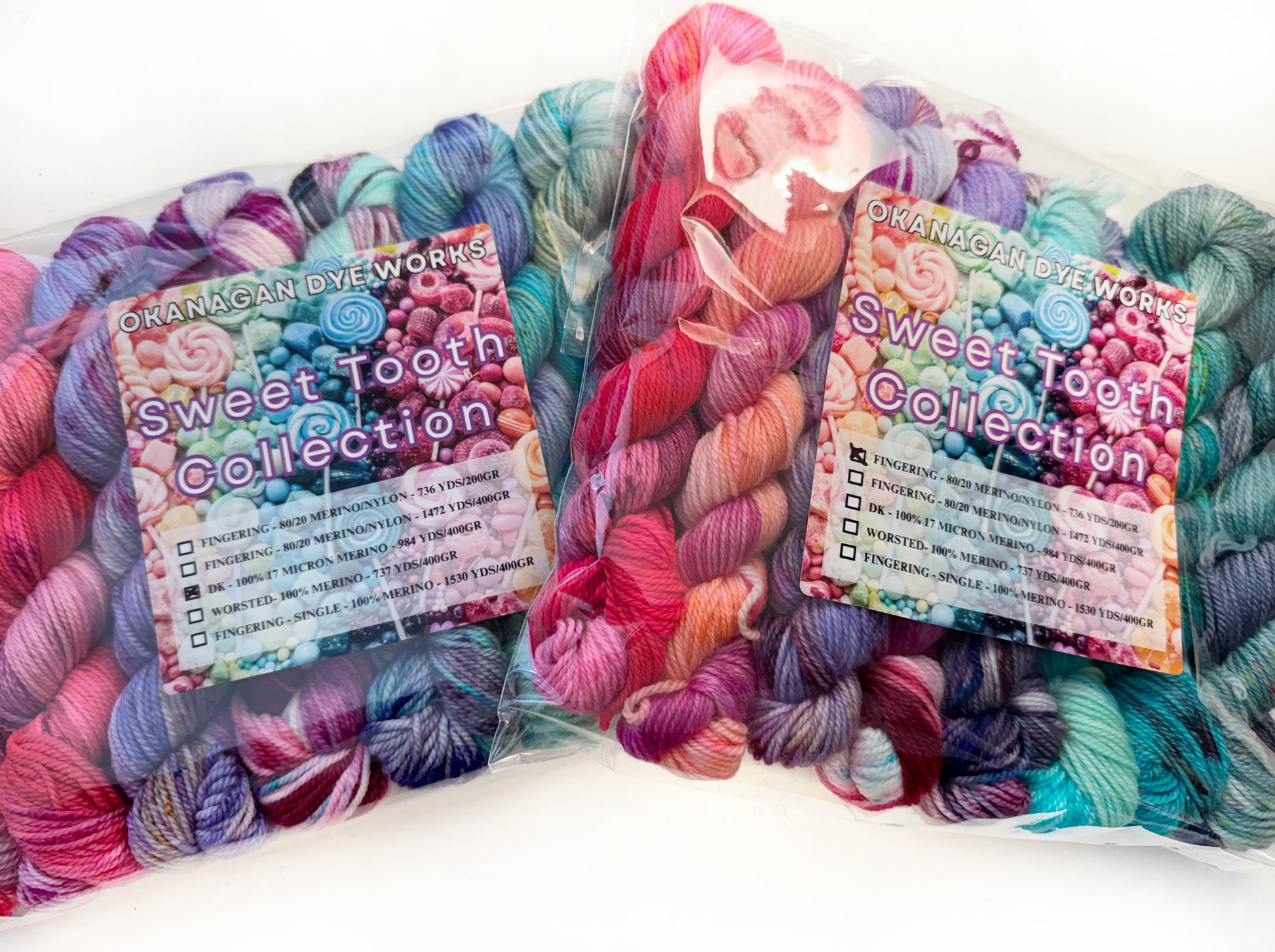 Sweet Tooth - Mini 50 gram skein 8 Pack - Fingering - Okanagan Dye Works