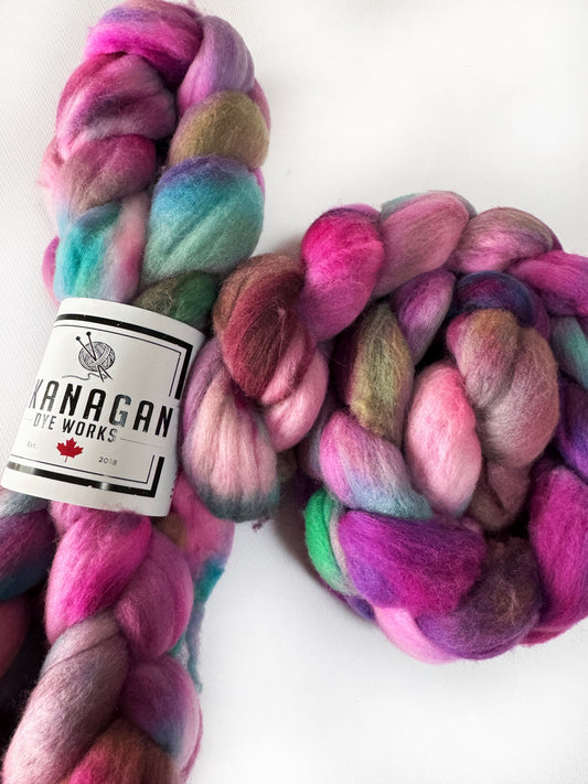 Fashion Week - Hand Dyed - 19.5 micron Untreated 100% Merino Roving - Okanagan Dye Works