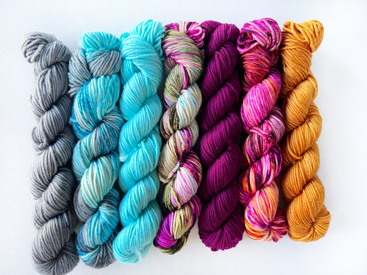 Mummies Night Out - Mini 50gram skein 7 Pack - Okanagan Dye Works