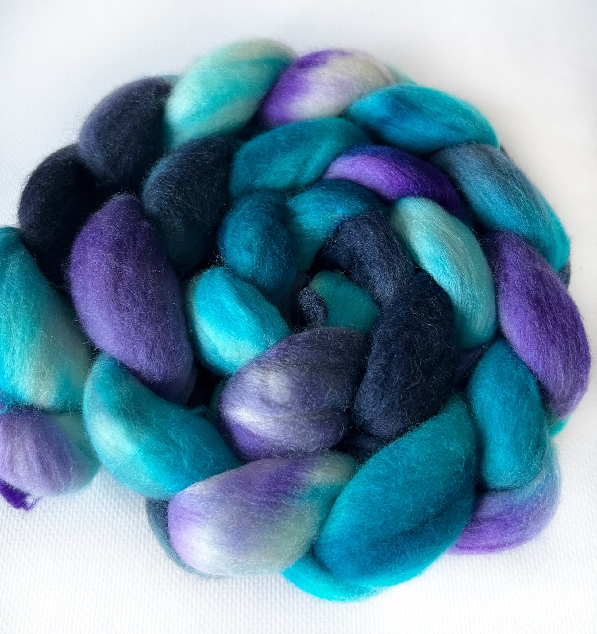 Dark Galaxy  - Hand Dyed - 22 micron 100% Untreated Merino Top - Okanagan Dye Works