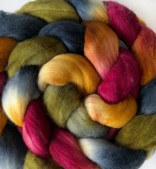 Mummers  - Hand Dyed - 19.5 micron Superwash 100% Merino Top - Okanagan Dye Works