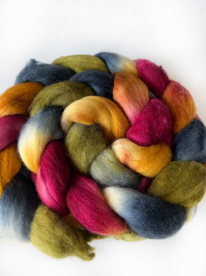 Mummers  - Hand Dyed - 19.5 micron Superwash 100% Merino Top - Okanagan Dye Works