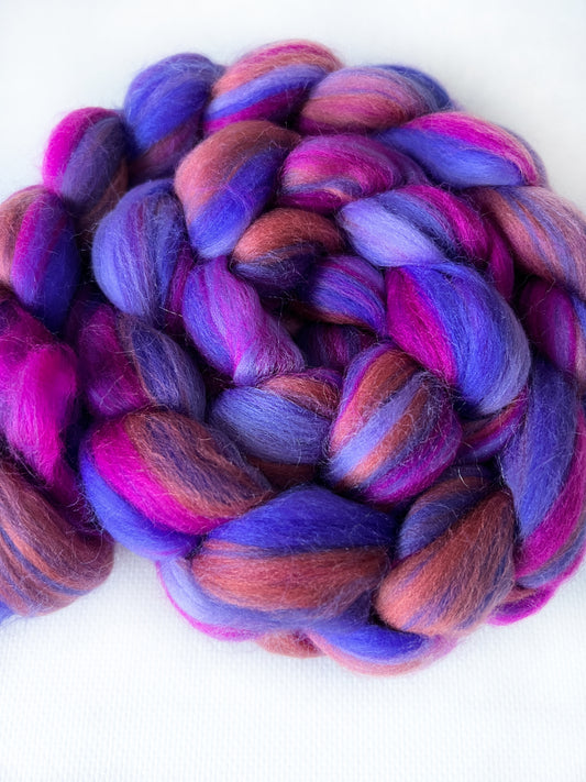Pinkish Purple - Blended 100% Merino Top - Okanagan Dye Works