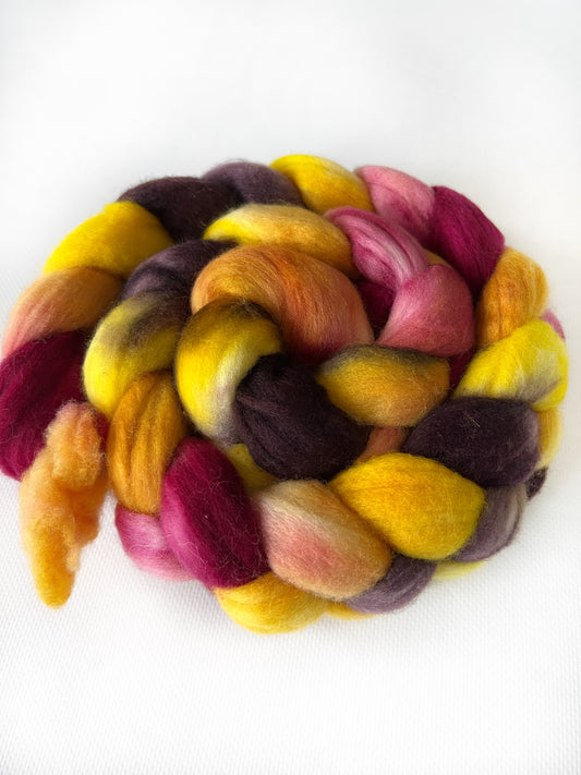 Popsicle - Hand Dyed - 19.5 micron 100% Superwash Merino Top - Okanagan Dye Works
