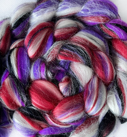 Purple Punch - Blended 80% Merino Top and 20% Silk - Okanagan Dye Works