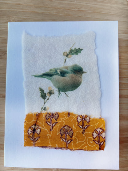 Wet Felted Bird Card - Okanagan Dye Works