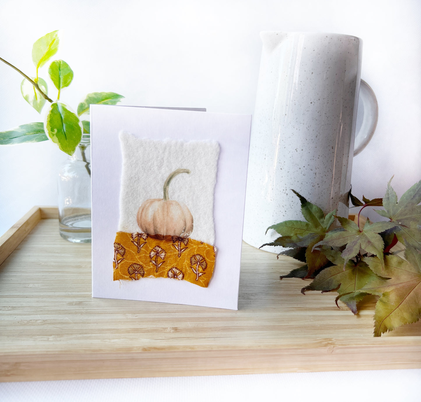 Wet Felted Pumpkin Card - Okanagan Dye Works