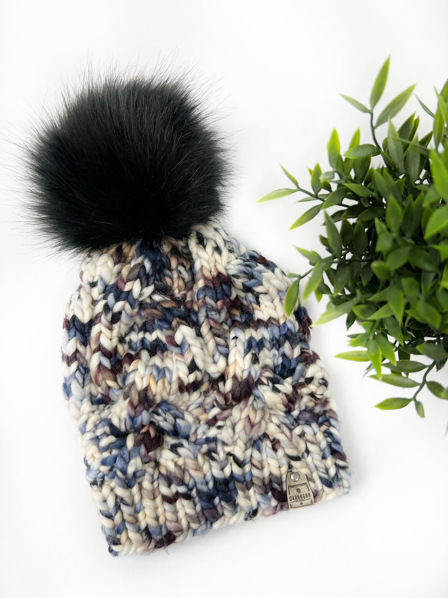 Beautifully soft 100% Merino Wool hand knitted toque. Canadian Made beanie in hand dyed yarn - Okanagan Dye Works