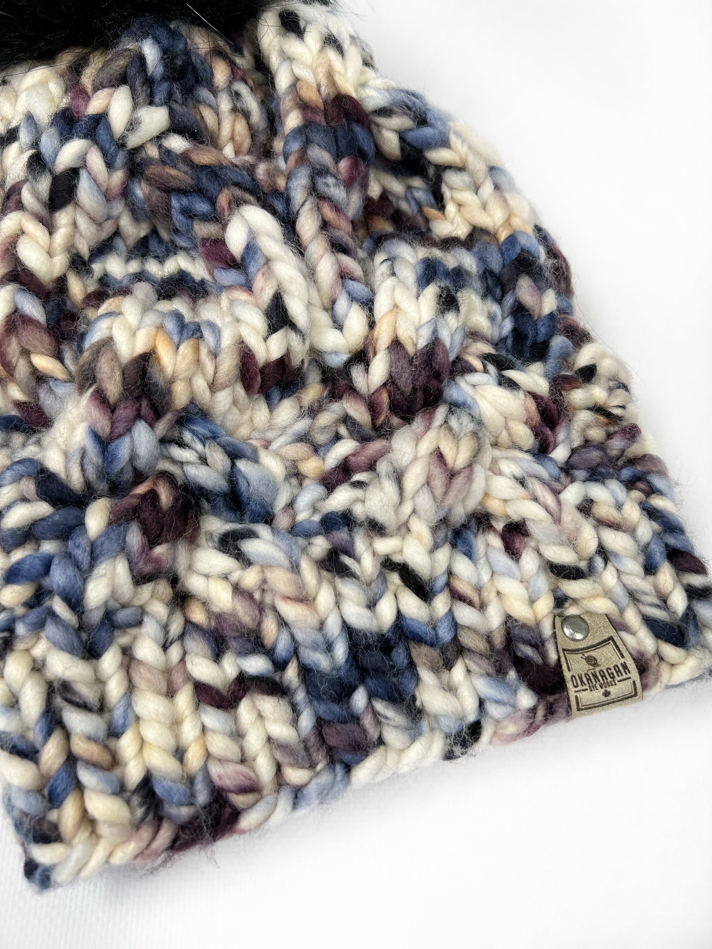 Beautifully soft 100% Merino Wool hand knitted toque. Canadian Made beanie in hand dyed yarn - Okanagan Dye Works