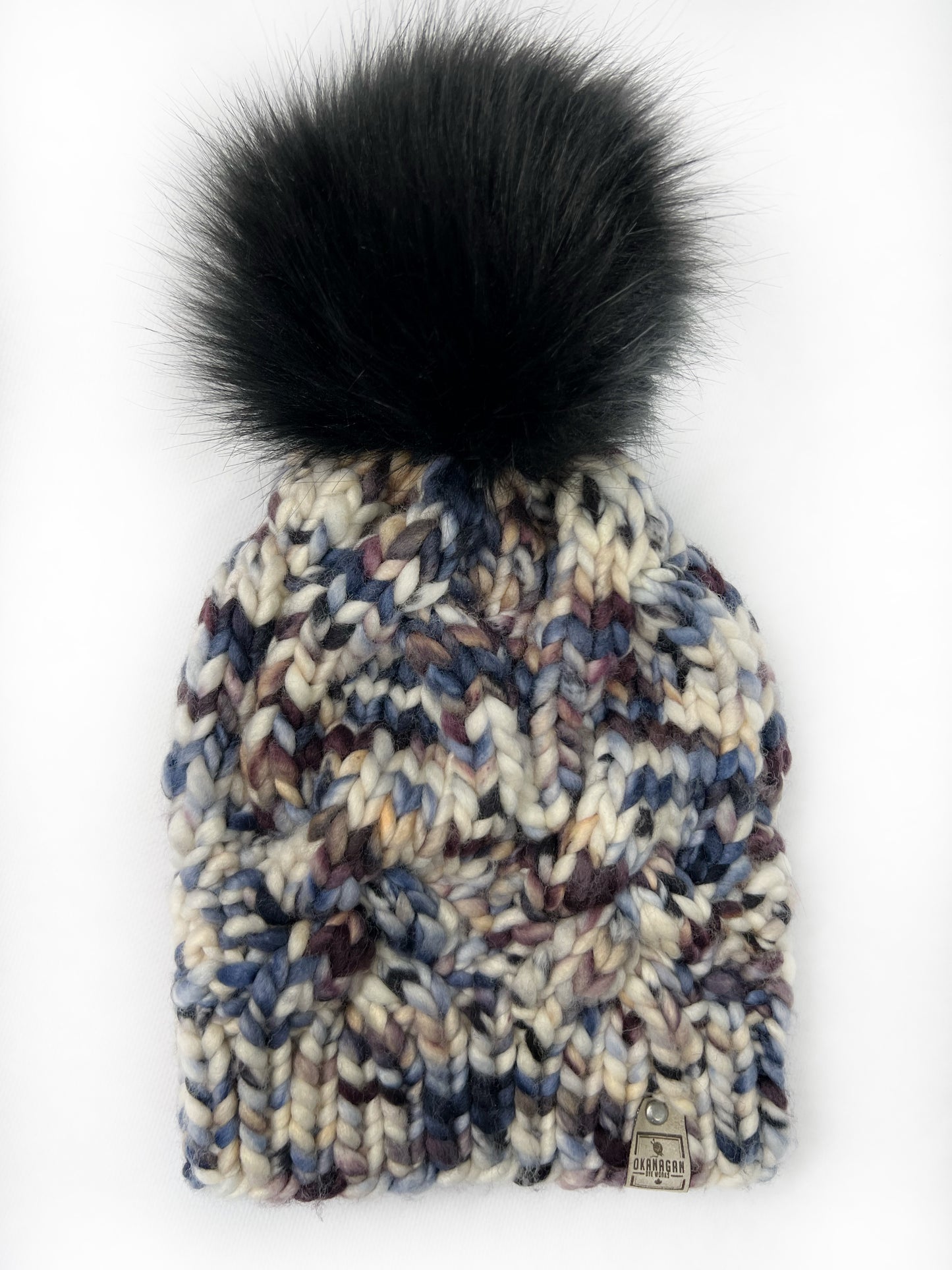 Beautifully soft 100% Merino Wool hand knitted toque. Canadian Made beanie in hand dyed yarn - Okanagan Dye Works