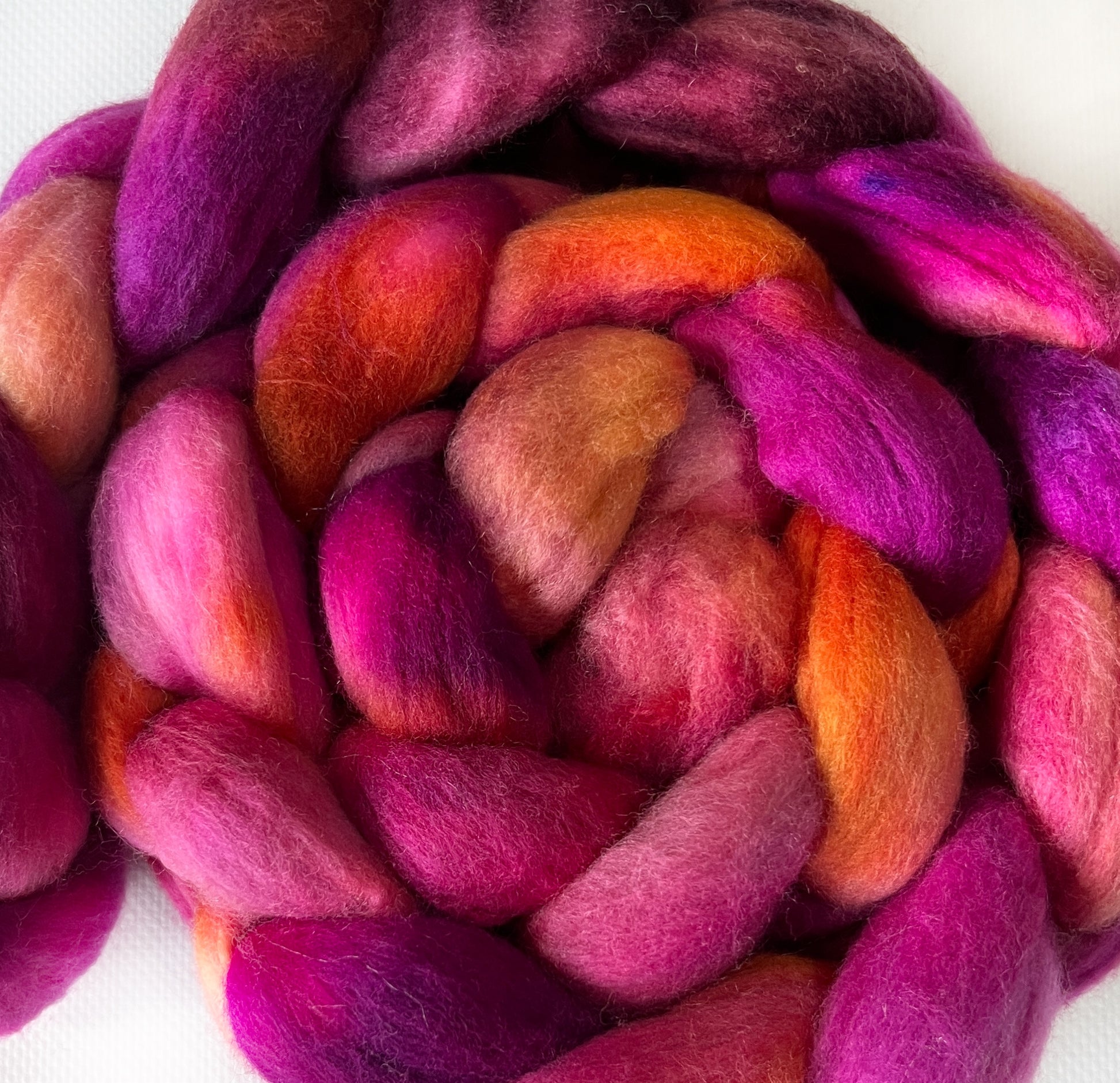 Vacation Time - Hand Dyed - 19.5 micron Untreated 100% Merino Top - Okanagan Dye Works