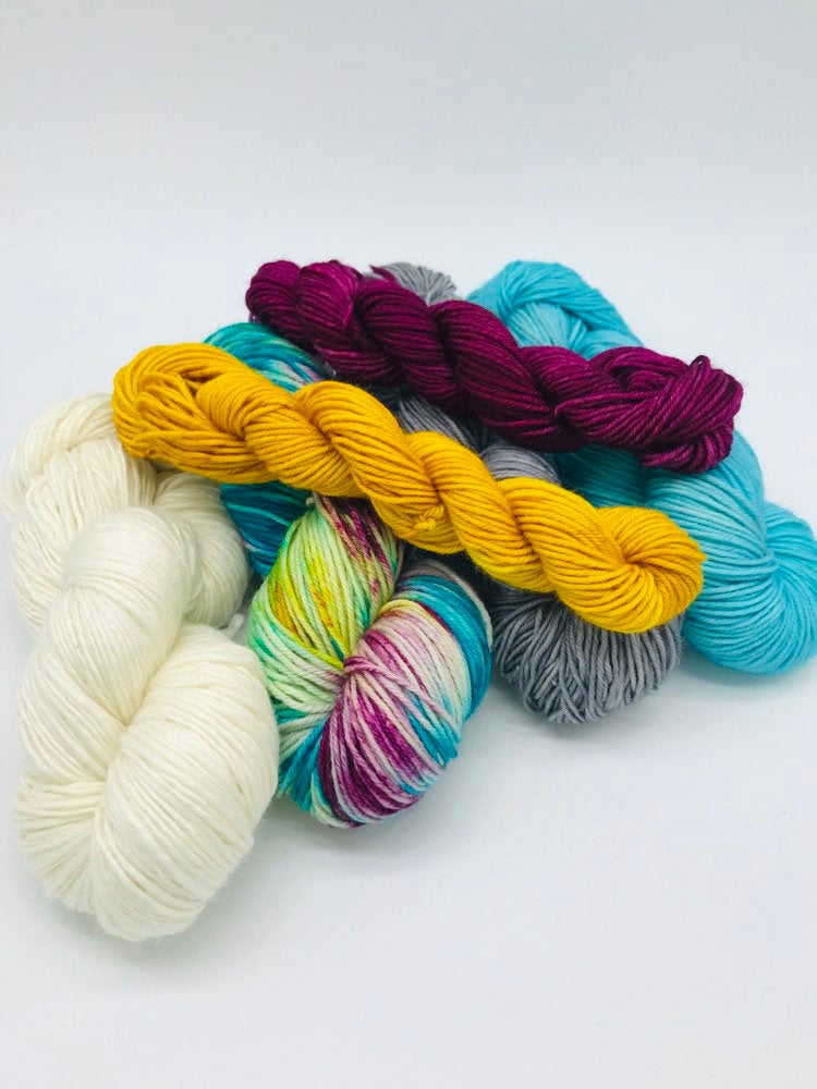 Camp Wilkerson Yarn Kit - comes with all the worted yarn needed - Okanagan Dye Works