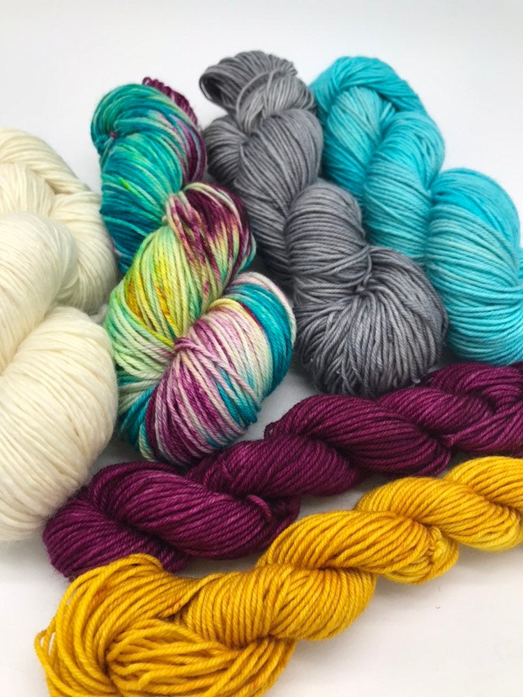 Camp Wilkerson Yarn Kit - comes with all the worted yarn needed - Okanagan Dye Works
