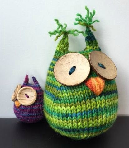 Large Wee Hoot Owl Knitting Pattern - Okanagan Dye Works